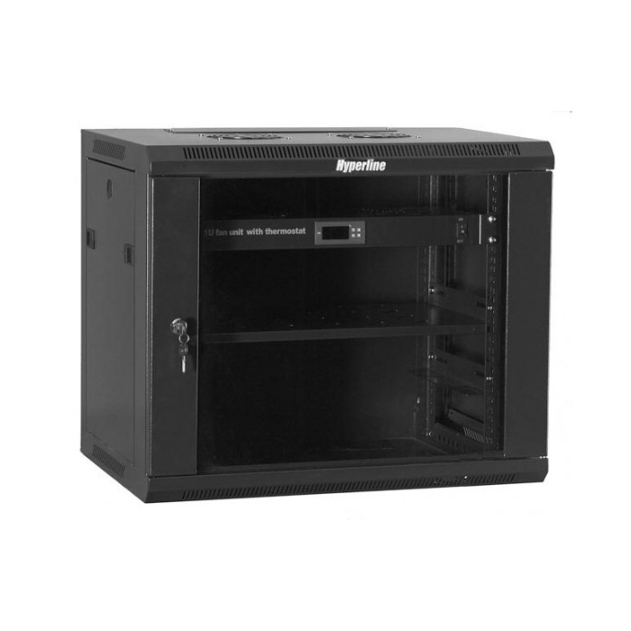 Hyperline twm-0645-sr-ral9004, шкаф настенный