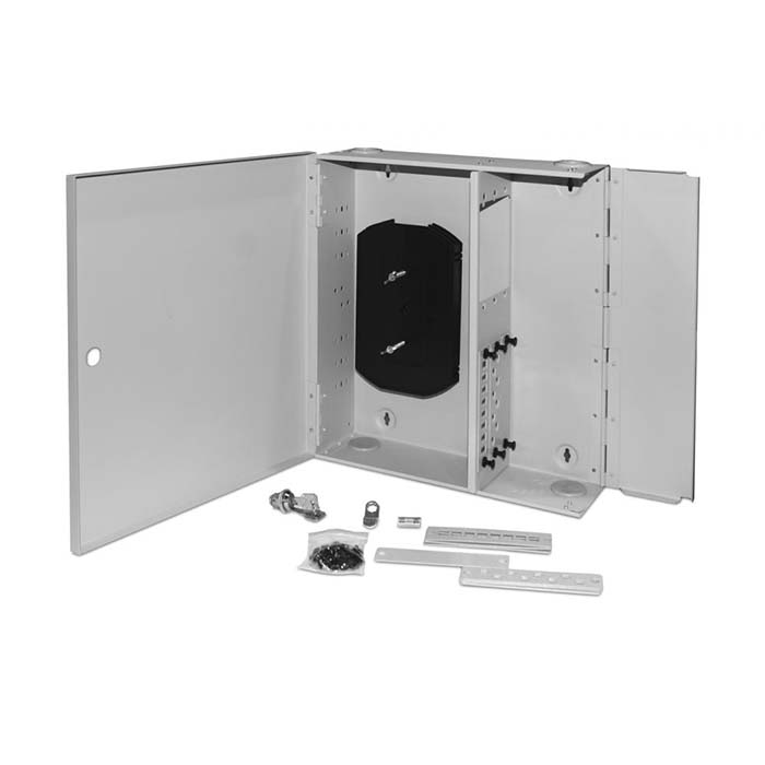 Hyperline fo-wbx-6xslt-w140h42-48un-gy, бокс оптический настенный