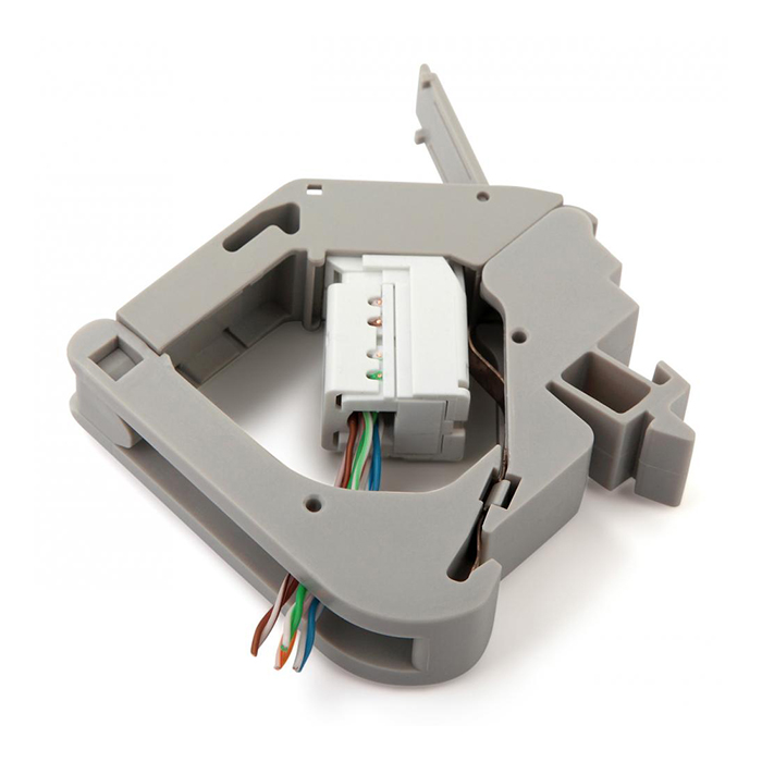 Hyperline fp-ie-din-kj-1-gy, крепление для keystone jack