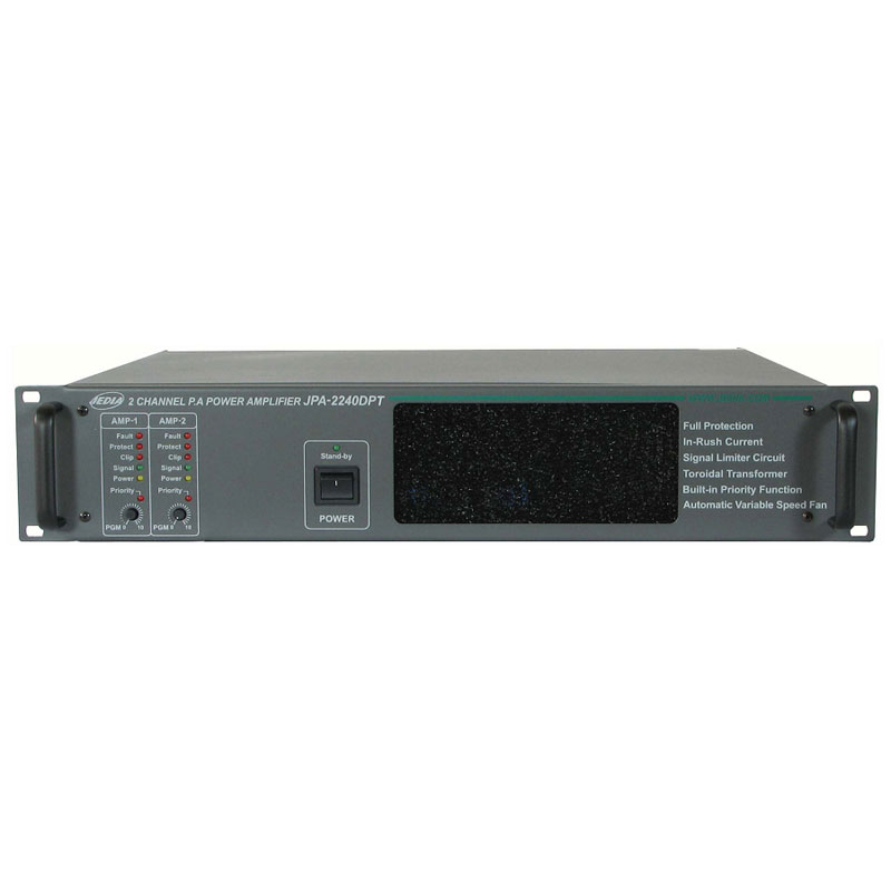Jpa-2240dp, двухканальный трансляционный усилитель мощности