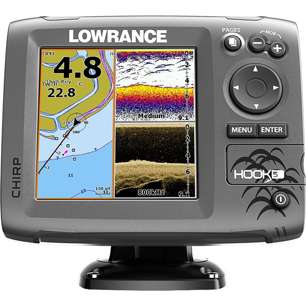 Суперкомплект lowrance hook-5+карта+аккумулятор+кронштейн
